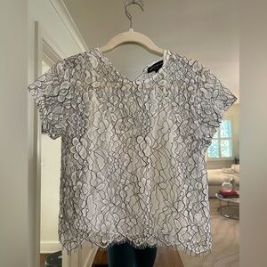 Generation Love Black and White Lace Blouse